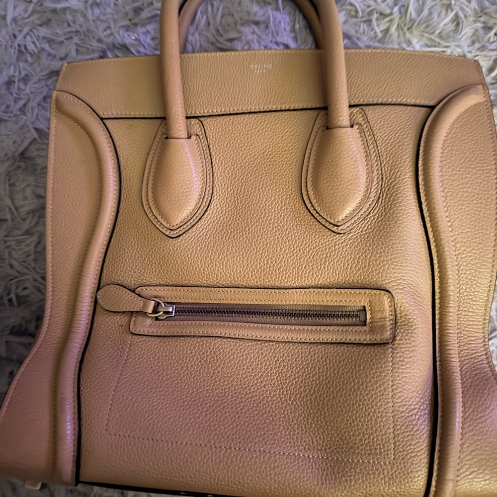 Celine Tan Leather Tote Bag